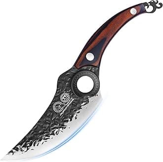 XYJ Forged Boning Knife for Meat Cutting, High Carbon Steel, Chef Knife for Kitchen, Outdoor Camping, Full Tang, Knife with Sheath,Edge Guard Protector Cover