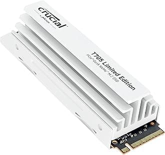 Crucial T705 2TB SSD PCIe Gen5 NVMe M.2 Limited Edition Internal Gaming SSD with Premium White Heatsink, Up to 14,500MB/s, PCIe 4.0 Backwards Compatible, Solid State Drive - CT2000T705SSD5A