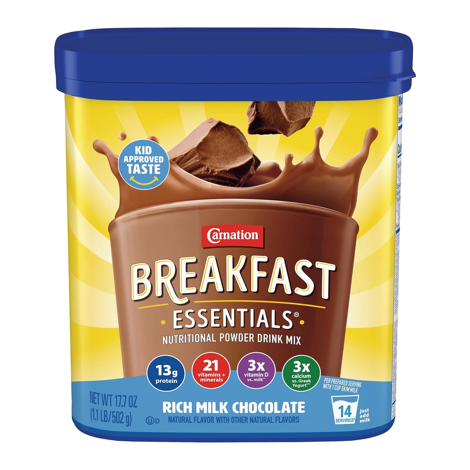 Carnation Breakfast Essentials Powder Drink Mix Rich Milk Chocolate, 17.7 Ounce (Pack of 6)