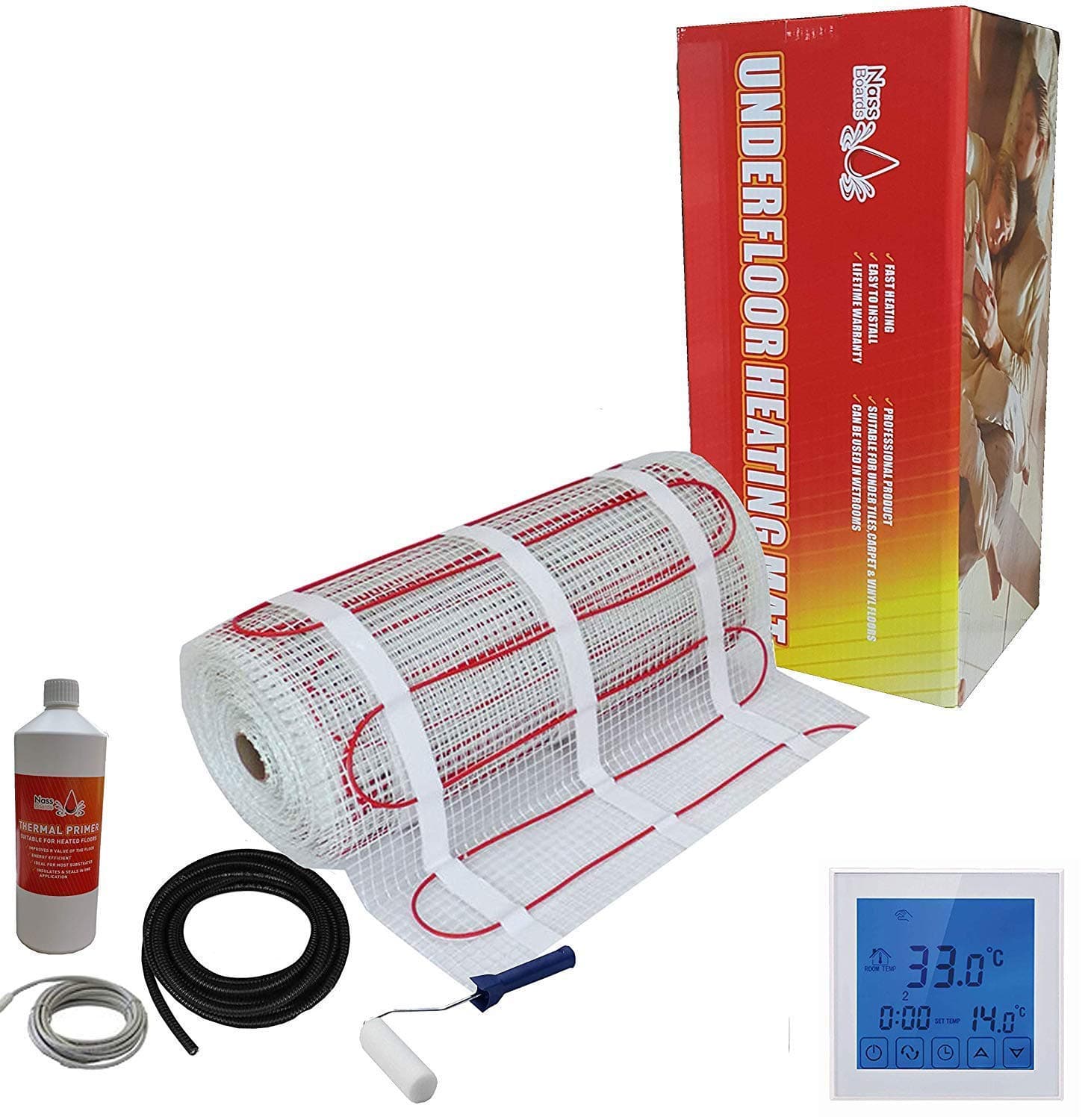 Electric Underfloor Heating kit 150w - 2.0m2 - White Touch Thermostat