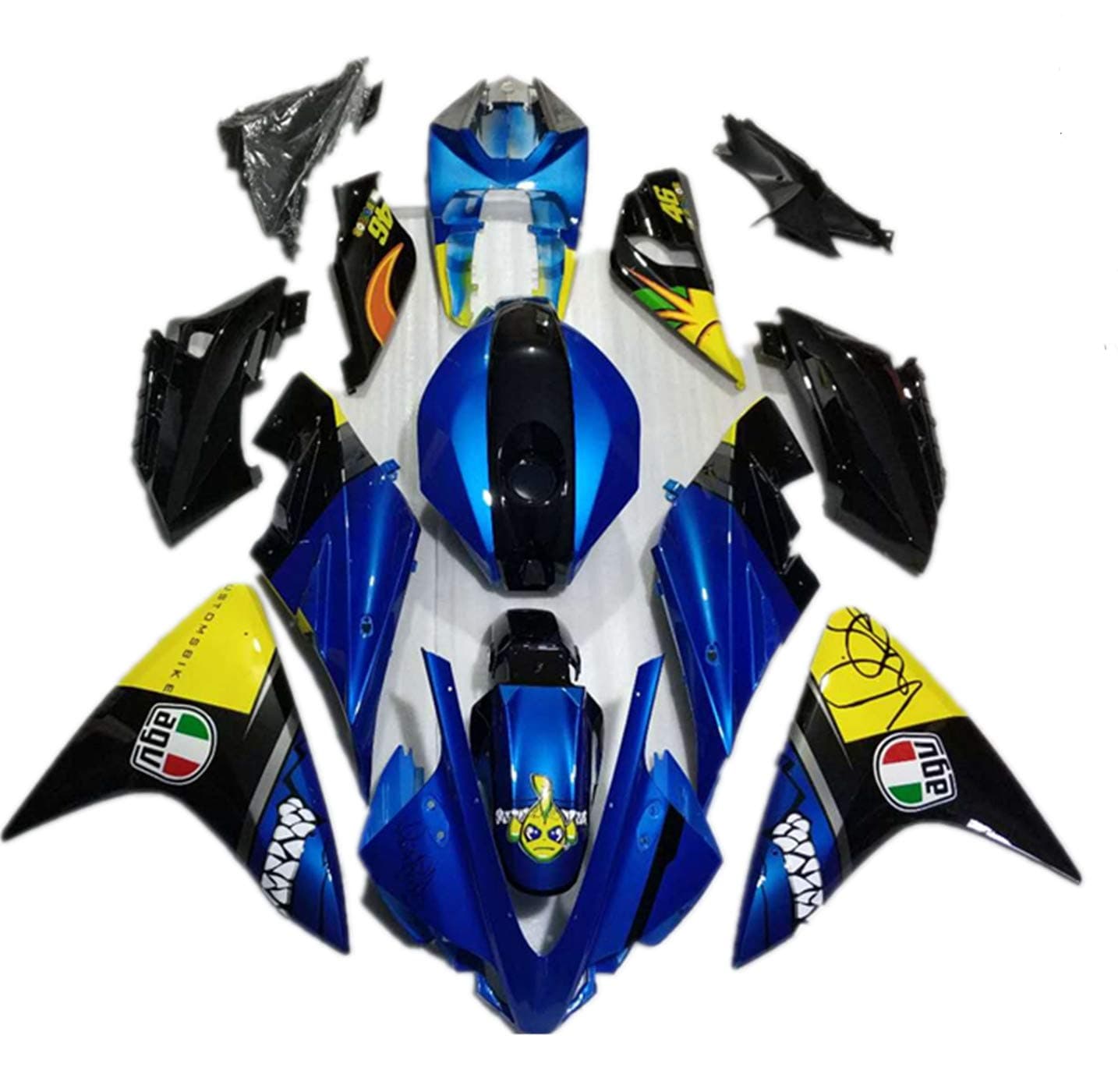 ABS plastic Motorcycle Injection Pre-Drilled Hole Cowl Fairings Bodywork Kit Complete Set For Yamaha R125 2008-2013 (F Blue)