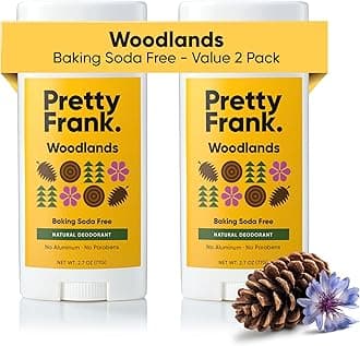 Natural Aluminum-Free Deodorant Stick, Baking Soda-Free, Woodlands (2-Pack) | Sensitive Skin Friendly, Effective Odor Control for Women & Men, Organic Ingredients and Essential Oils
