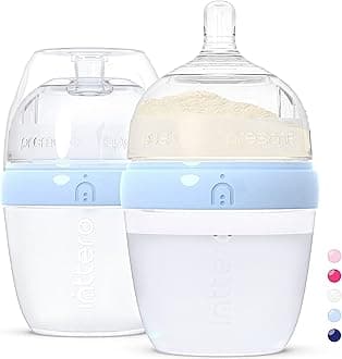 6oz Blue Formula Dispenser Anti Colic Baby Bottles 2 Pack/Slow Flow (Cute Blue) — Everyday Baby Essential — Formula Bottles — Biberones para Bebes — PopYummy Mixie — Easy Baby Brezz