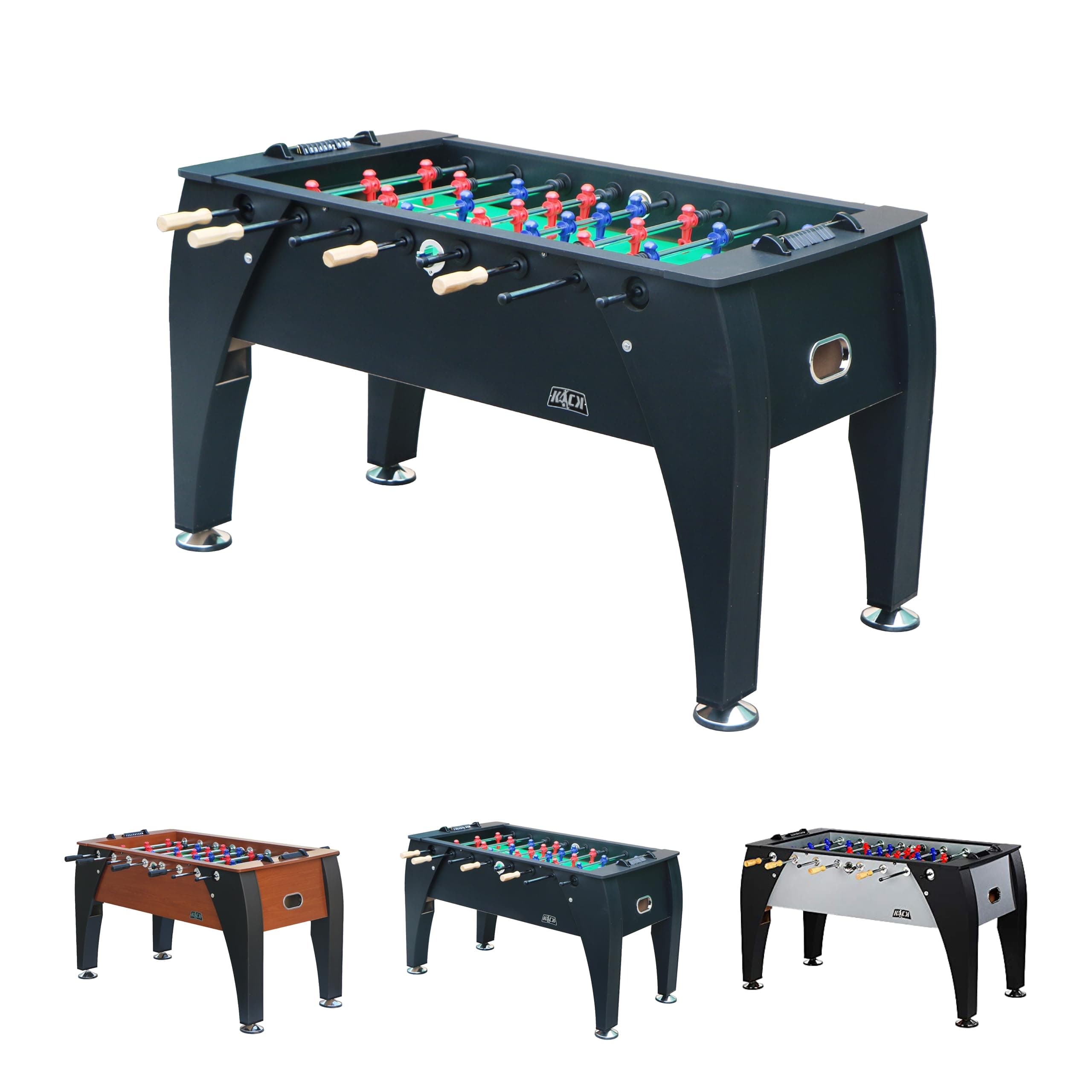 KICK Legend 55" Foosball Table (Jet Black) – Professional Full-Size Indoor Game for Adults & Families with Counterbalanced & Uniformed Men, 6 Foosballs and Adjustable Leg Levelers