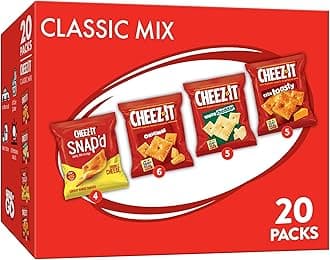 Cheese Crackers, Baked Snack Crackers, Lunch Snacks, Grab n' Go, Variety Pack, 19.1oz Box (20 Packs)