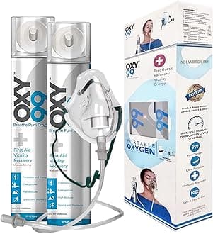OXY99 Light Weight Oxygen Cylinders 2 Cans with mask, Oxygen Cans for Travelling, Trekking High Altitude | Home Use for Patient | Emergency Use| Adventures Sports