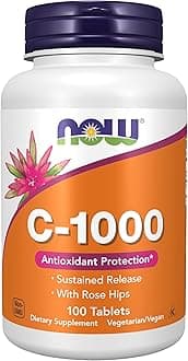 NOW Foods Supplements, Vitamin C-1,000 with Rose Hips, Sustained Release, Antioxidant Protection*, 100 Tablets