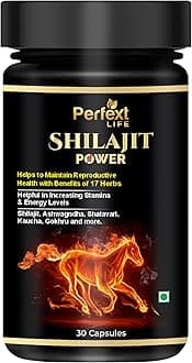 Perfext Instant Effective Shilajit Capsules - Enhances Stamina, Energy, and Power | Supports Healthy Testosterone Levels, Enriched with Ayurvedic Herbs for Long Lasting Result (30 Capsules)