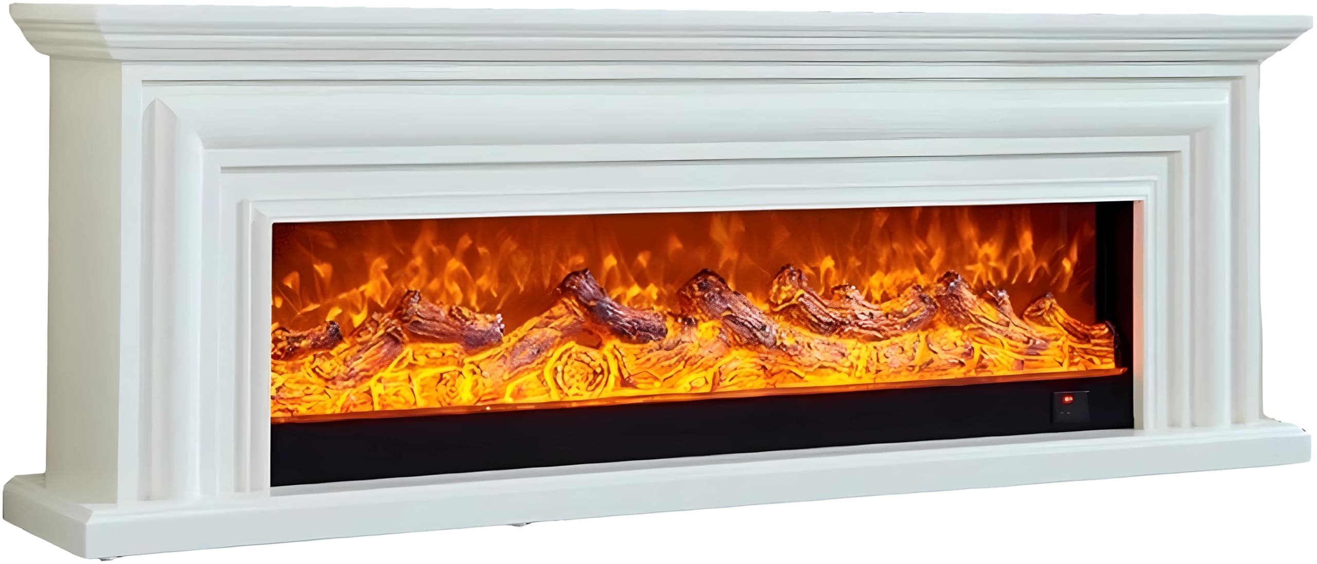 Electirc fireplace (180cm) LED with heater 1500w, wood frame Fireplace with remote control, touch buttons, adjustable flame, beautifull TV table, home decorations (black)