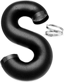Dryer Vent Hose 4 Inch Ducting Easy-to-Install 16-Feet Air Duct with 2 Clamps – 4 Layer PVC and Aluminum Flexible Duct for HVAC Ventilation