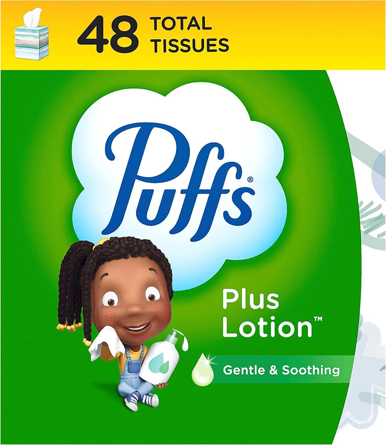 PUFFS Plus Lotion Facial Tissue, White, 48 ct