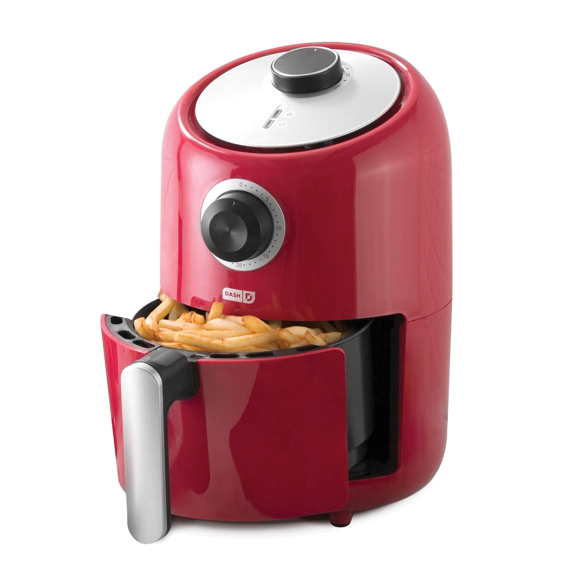 Compact Air Fryer Oven Cooker with Temperature Control, Non-stick Fry Basket, Recipe Guide + Auto Shut off Feature, 2 Quart - Red