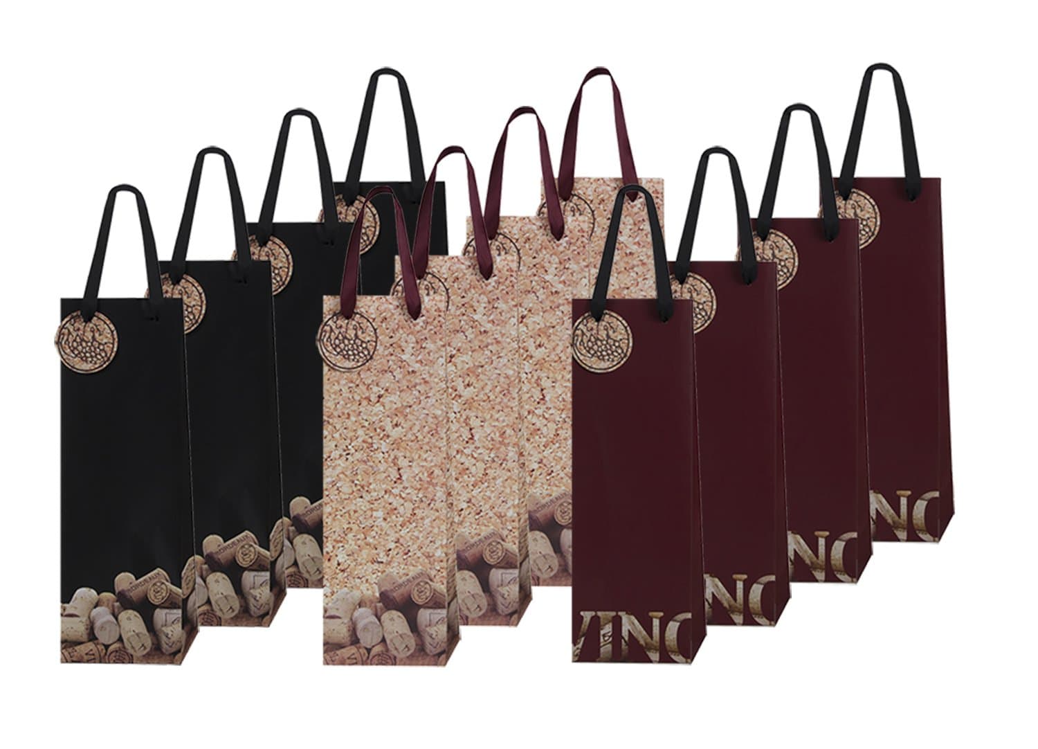 12 Piece Exclusive Wine Bags, 3 Handsome Designs
