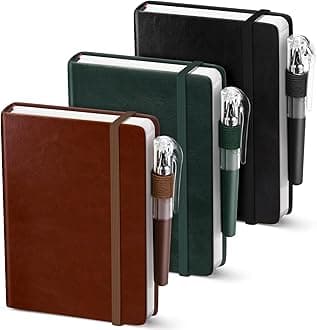 Oucaru Small Notebook College Ruled, 3 Pack (3 colors) 3.7x5.7 in Pocket Notebook Journaling Notebooks Mini Hardcover Lined Note Pads with Pens for Work Business Travel and Office Supplies