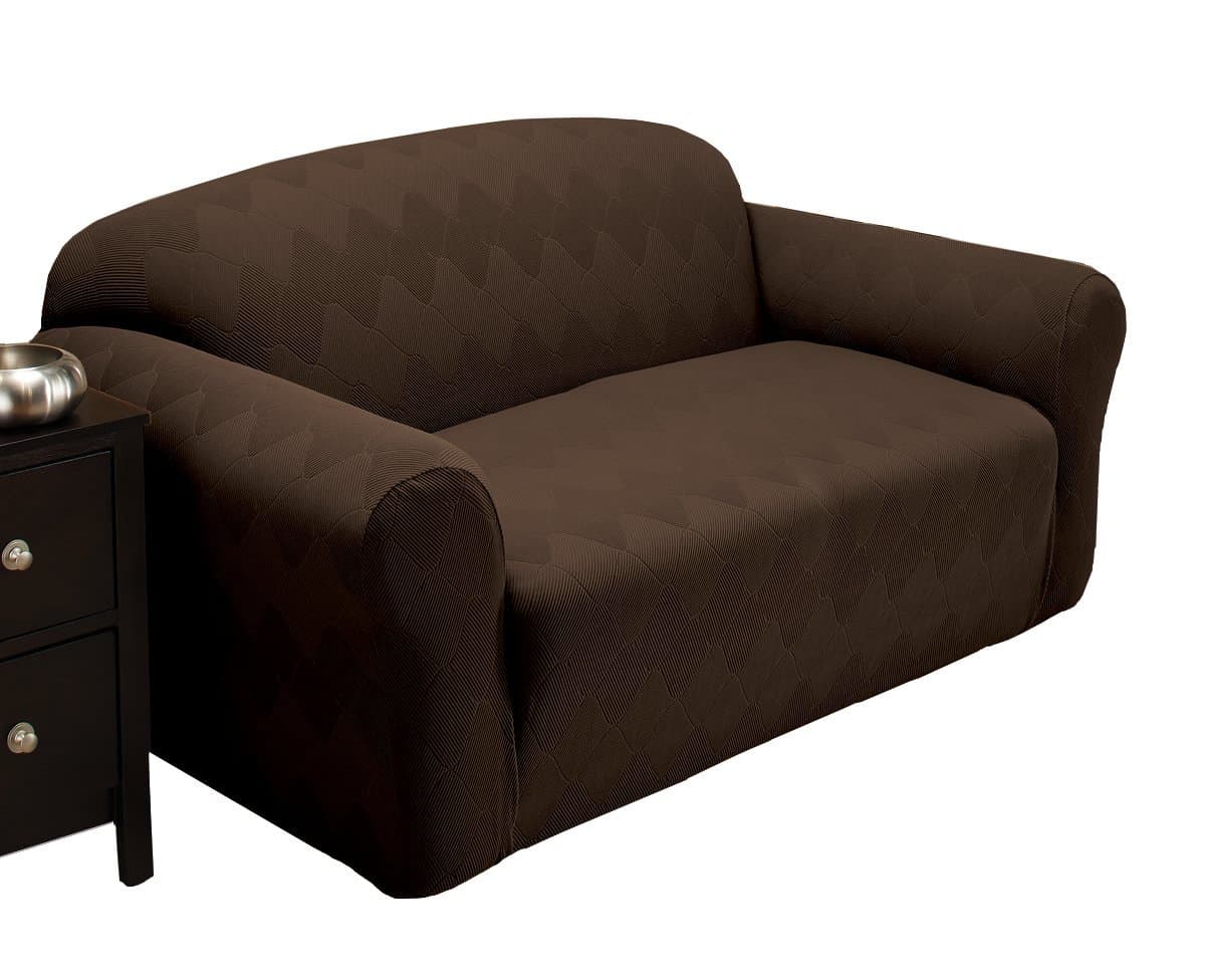 Stretch Sensations Optic Sofa Stretch Slipcover, Chocolate