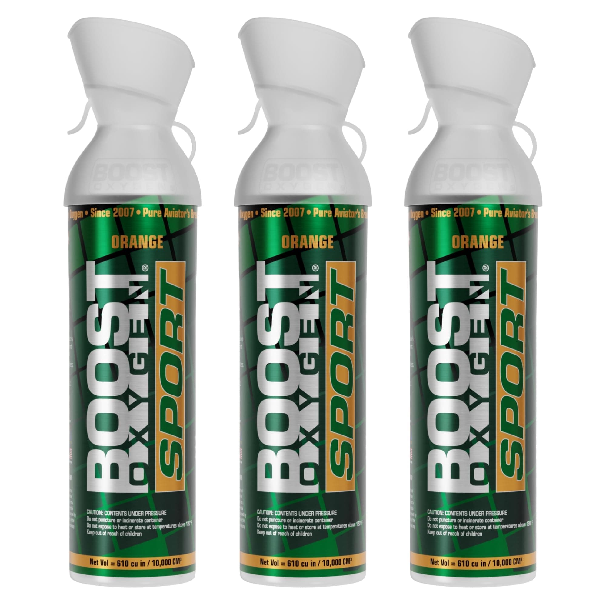 Sport- 10 Liter 3 Pack - Performance Orange Aroma. The Original Portable Oxygen Can for All-Natural Respiratory Support - Seen on Shark Tank!
