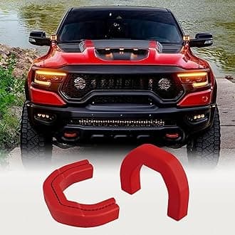 Compatible for Tow Hook Covers Fit for Dodge RAM 1500 2019 2020 2021 2022 2023 2024 2025 Accessories(Not Fit for RAM 1500 Classic,Warlock,2500,3500), Red