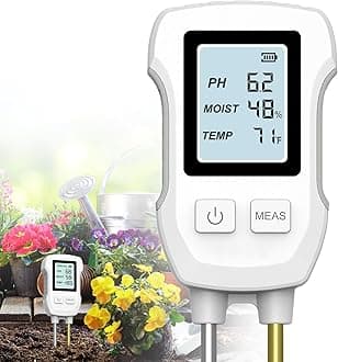 NALACAL 3-in-1 Digital Soil Moisture Meter with Backlight LCD Display - Measures Temperature Moisture and PH, Ideal for House Plants, Gardens Lawns, Indoor & Outdoor Use
