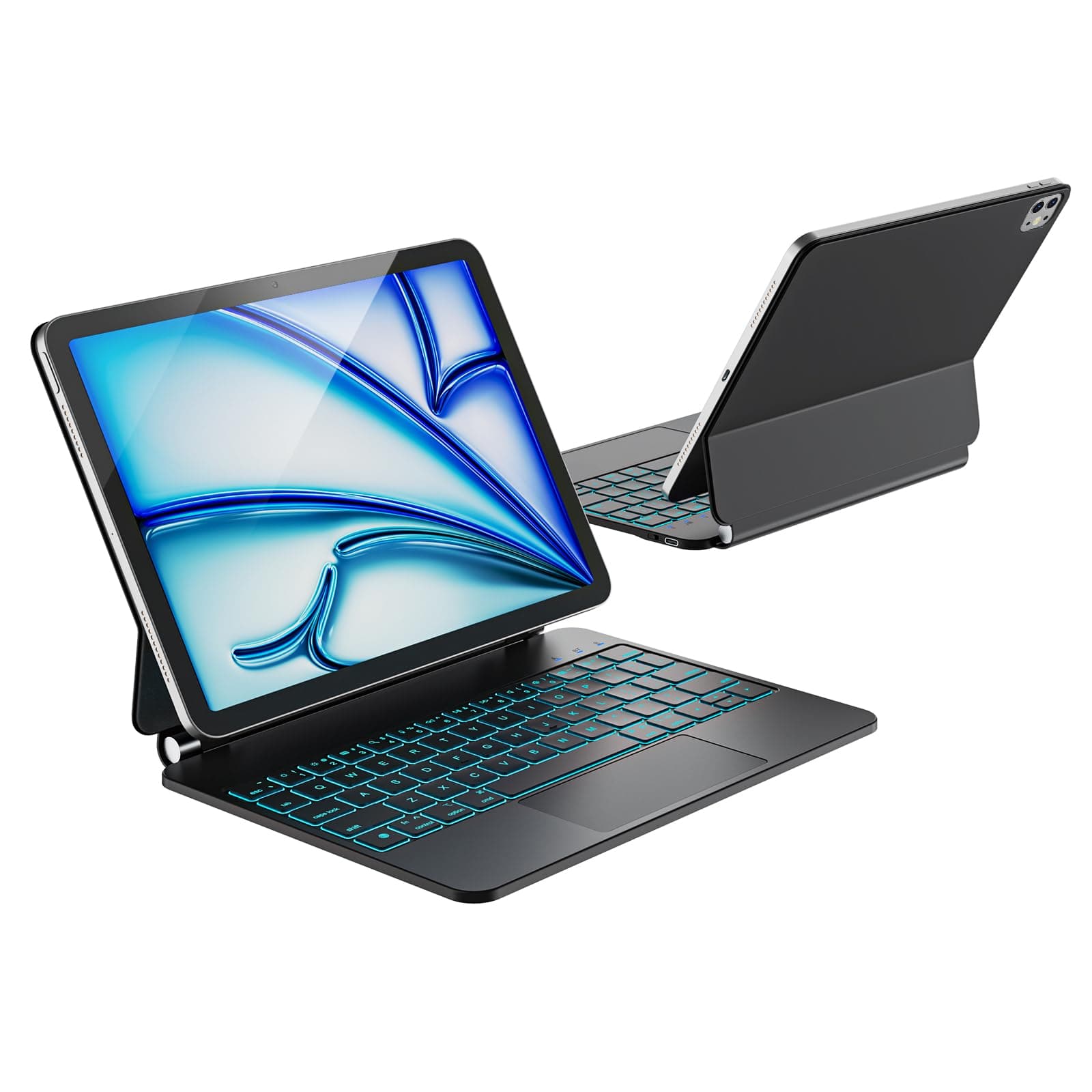 Keyboard Case for iPad Air 11 inch M2/M3/M4 (2024 2025 2026),iPad Pro 11 inch(2018-2022) & iPad Air 5th/4th Magic Case,Multi-Touch Trackpad with 7 Colors Backlit Keys,Floating Design
