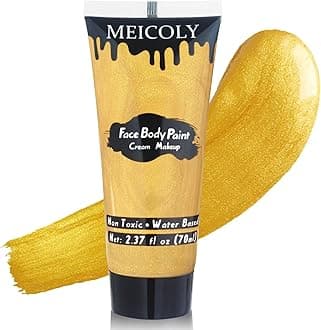 Cream Metallic Gold Face Body Paint,2.37Oz Large Tube Water Based Full Body Paint,Professional Gold Face Paint for Halloween Stage SFX Special Effects Cosplay Makeup