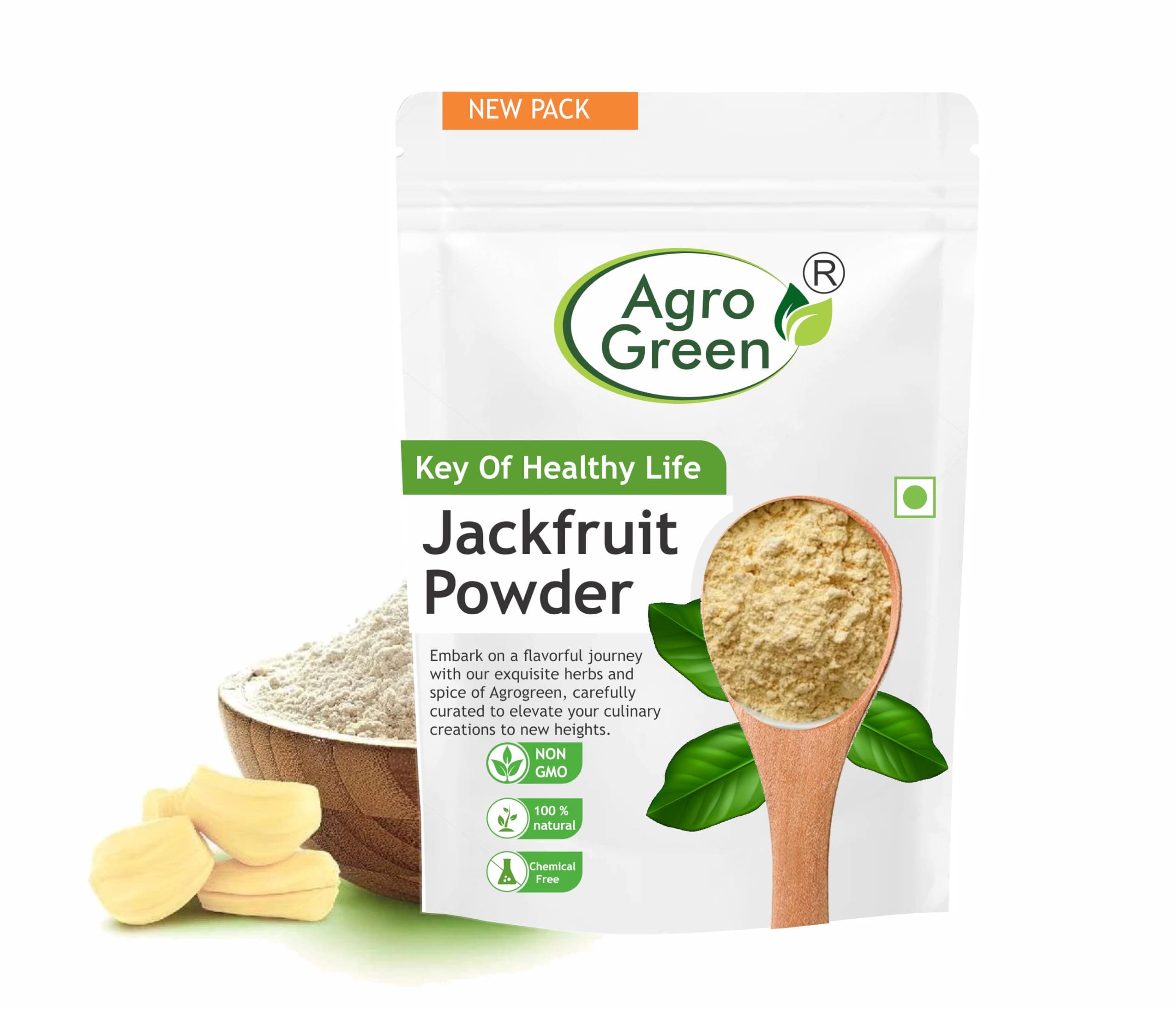 Agrogreen Jackfruit Powder, Naturally Processed Gluten Free Atta, Raw Jackfruit Flour Natural & Diabetic-Friendly (100 GM)