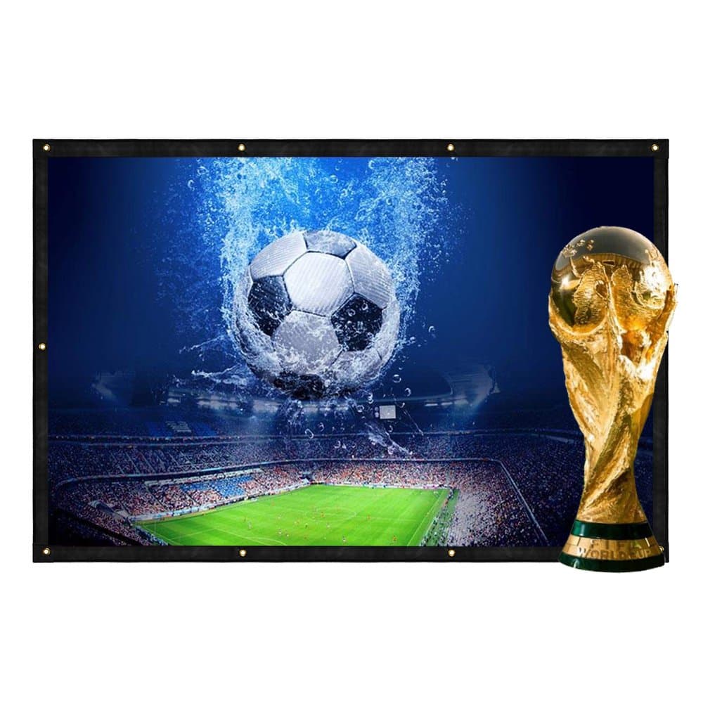 120 inch Projector Screen Outdoor Indoor Portable Foldable Double Sided Use 16:9 HD Projection Screen for Game Movies Screen Office Meeting Education Classroom Home Theater Etc.