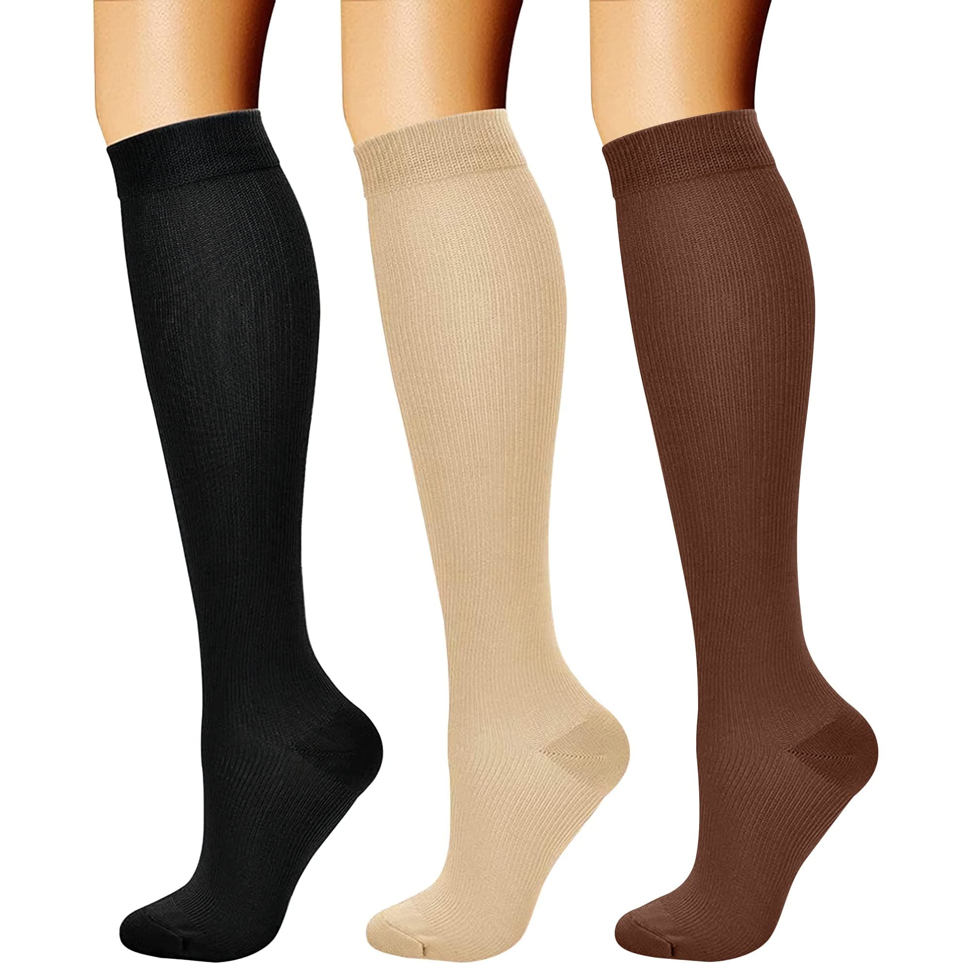 Copper Compression Socks (3 Pairs), 15-20 mmhg is BEST Athletic & Medical for Men & Women, Running, Flight, Travel, Nurses - Boost Performance, Blood Circulation & Recovery