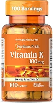 Premium Vitamin K 100mcg, Dietary Supplement for Bone, Joint, and Blood Clotting Health Support, 100 Day Supply, 100 Tablets