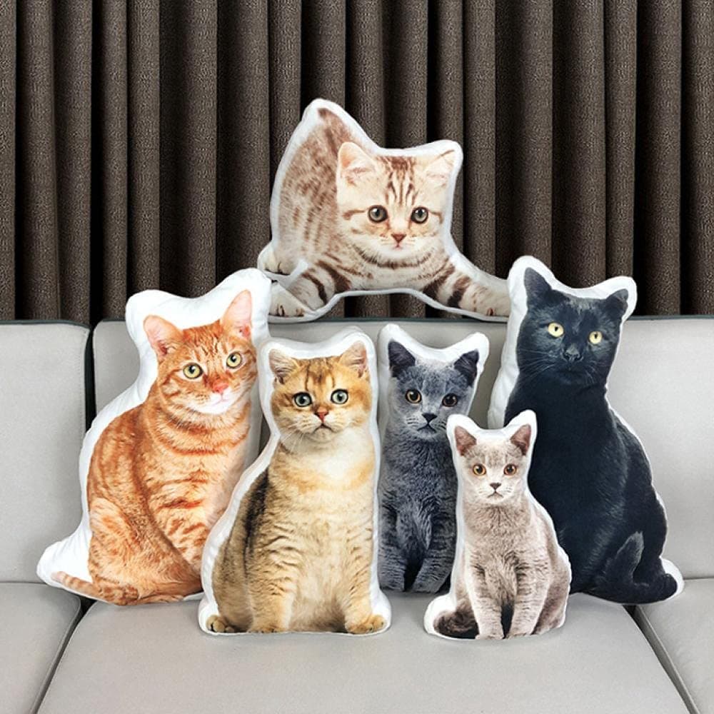 MLMYHPersonalized Pet Pillow - Custom Dog Cat Shaped, 3D Duplex Printing Photo Pillow for Home Decor - Birthday, Christmas, Valentine's Day Gift, 16 Inches/40cm