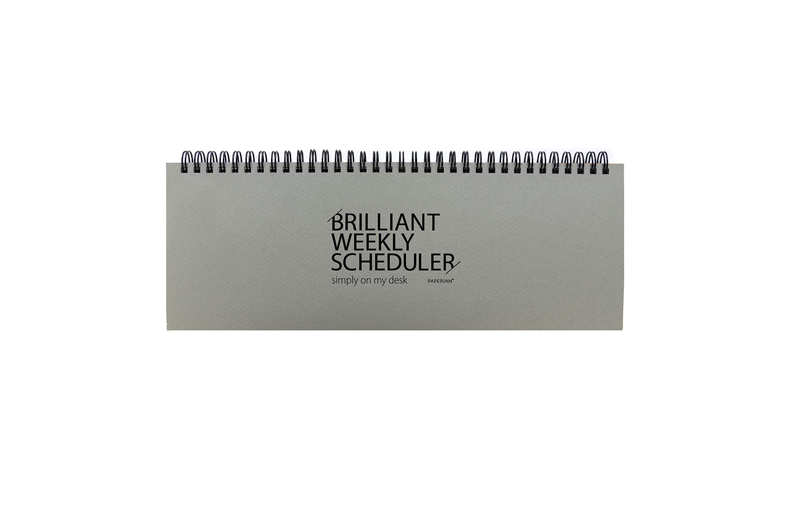 PAPERIAN Brilliant Weekly Scheduler - Wirebound Undated Weekly Planner Pad Scheduler (Gray)