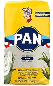 P.A.N. White Corn Flour 1kg White Corn Meal Masa Flour for Tortillas, Arepas Harina de Maiz Blanco