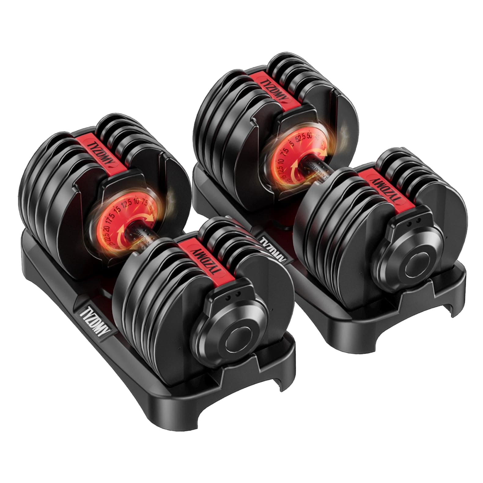 Adjustable Dumbbells Set of 2，Free Weights Dumbbells Set，Adjustable Dumbbell Set，52.5 lbs pair 105 lbs，15 in 1，for Men/Women Gym Equipment for Home Strength Training Equipment