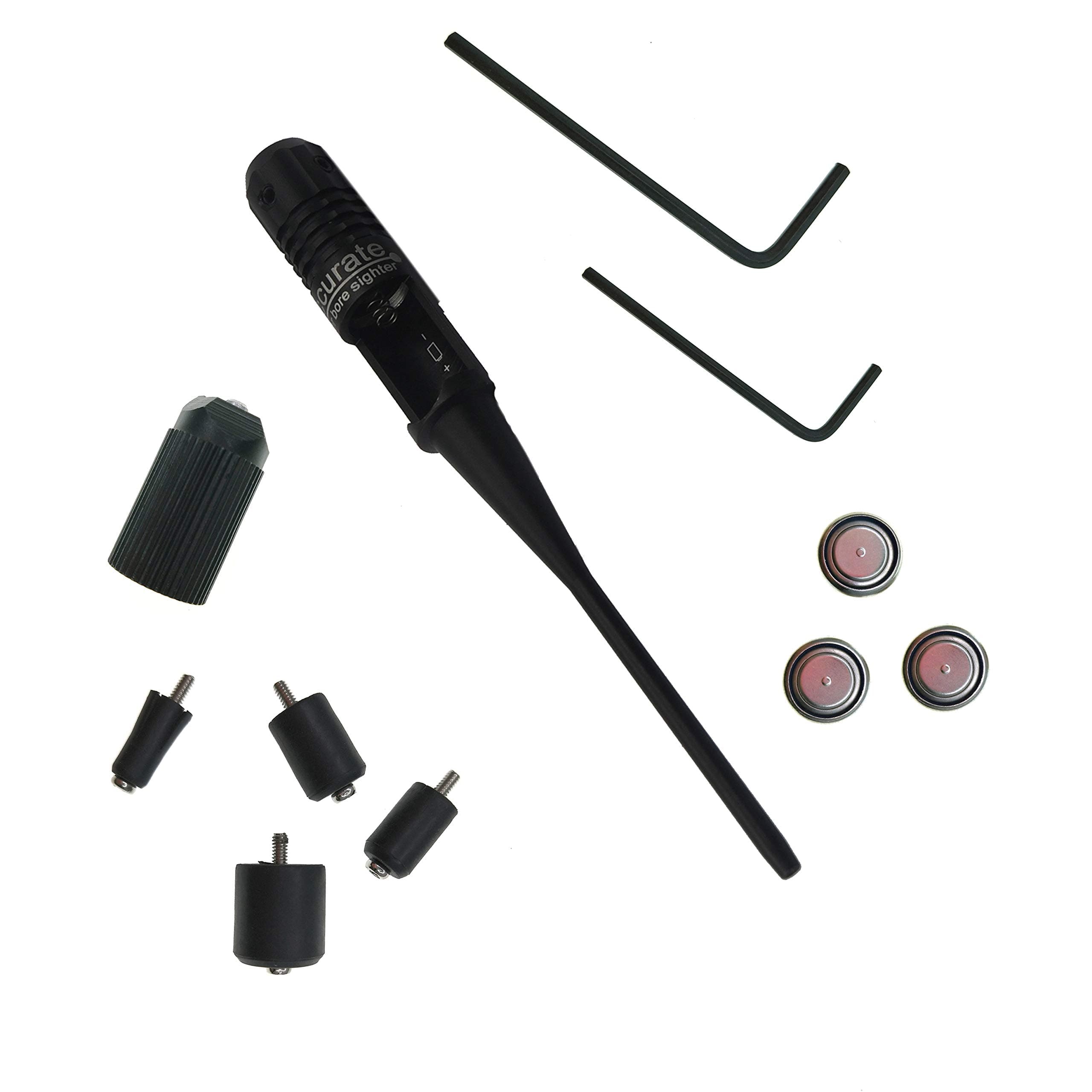 Huntiger BoreSighter Bore Sight kit for 0.22 to 0.50 Caliber Rifles Handgun Red Laser