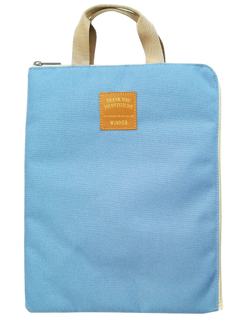 Mygreen A4 Document Organizer Bag Tote Holder iPad Bag Case Waterproof Roomy Bag for Men Women 13.8x10.6inch(Light Blue)