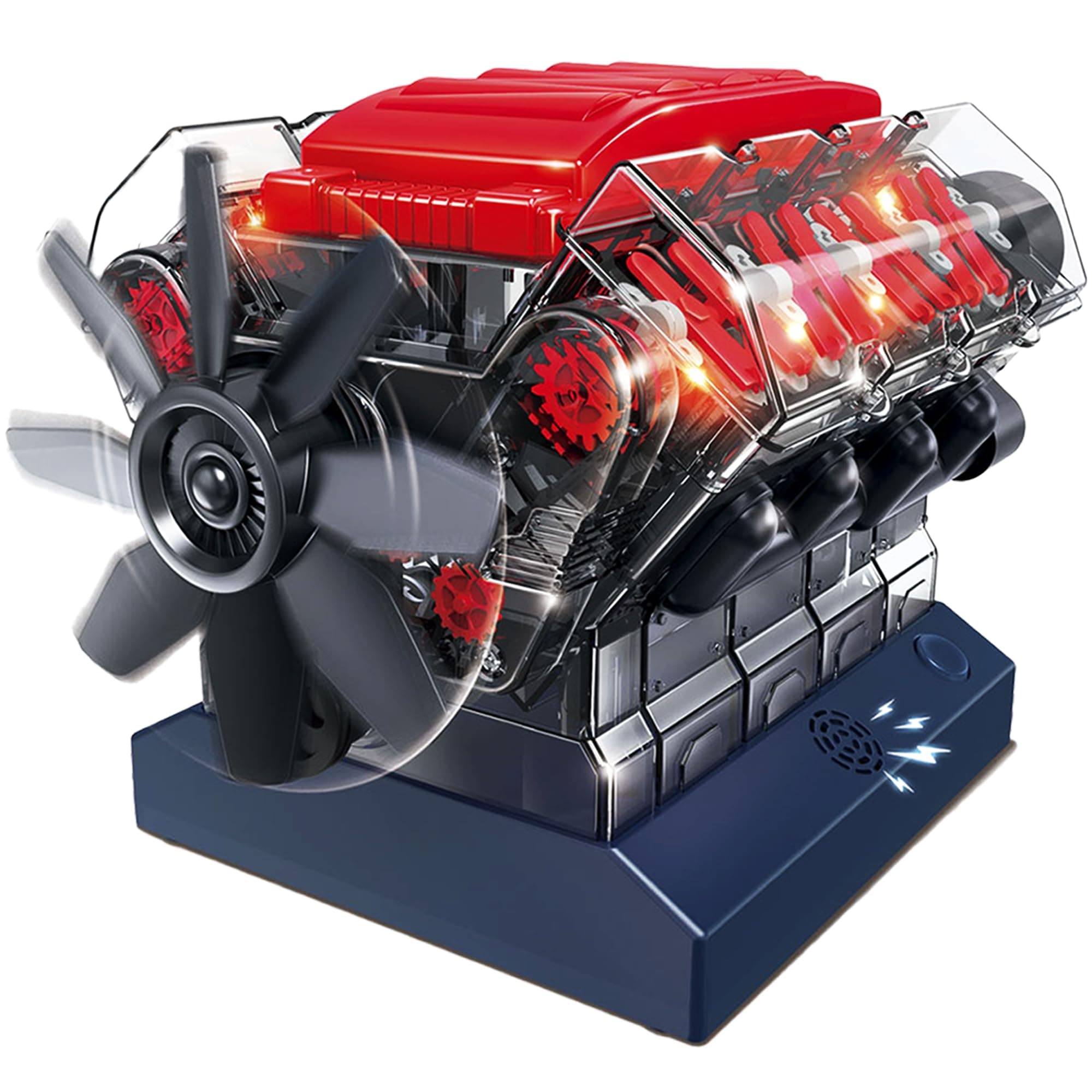V8 Combustion Engine Model Kit - Build Your Own STEM Mini Engine for Adults & Kids Age 12+, Visible Working Model With 270 Parts