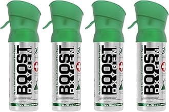 Boost Oxygen Pocket Size Natural 3L Canister | Respiratory Support for Aerobic Recovery, Altitude, Performance & Health (4 Pack)