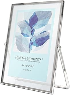 MIMOSA MOMENTS Silver Metal Floating Picture Frame (Silver, 4x6)