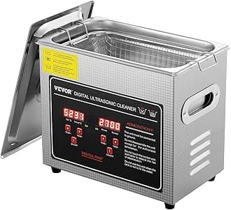 Ultrasonic Cleaning Machine with Digital Timer & Heater, Professional Jewelry Cleaner, Stainless Steel Heated Cleaning Machine for Glasses Watch Rings Small Parts Circuit Board (3L)