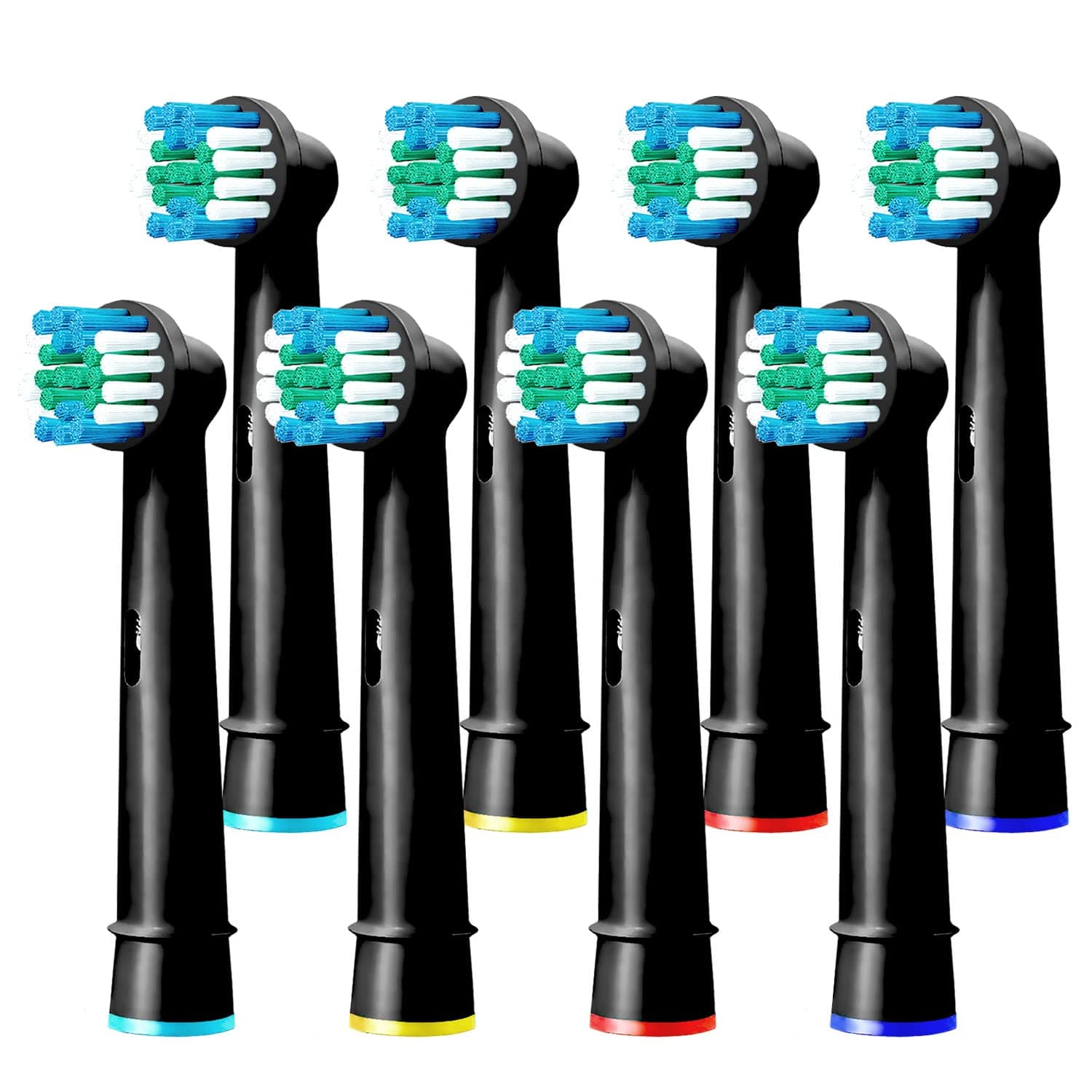 Oral B Compatible Toothbrush Head, Yanaboo Replacement Brush Heads for Most Braun Oral B Electric Toothbrushes of Vitality Pro Smart Genius Series, Precision Clean and Plaque Removal (8 Pack in Black)