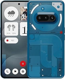 Nothing Phone (3a) Smartphone, 6.77" 120Hz AMOLED Display, 50MP Triple Camera System, Snapdragon 7s Gen3 Processor, Bluetooth 5.4, IP64 Waterproof, 5000mAh,Dual Nano-SIM, Android 15, 12+256GB Blue