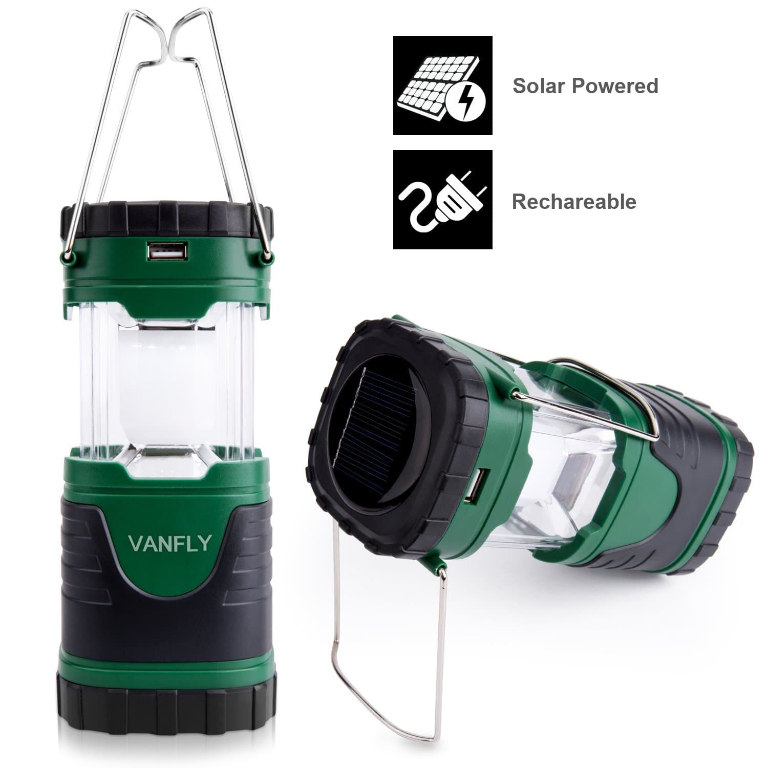 Camping Lights Solar Rechargeable Collapsible LED Camping Lanterns Camping Light 180 Lumen Emergency lights Outdoor Survival Lamp Camping Tent Lights For Camping Hiking Fishing Emergency Outages