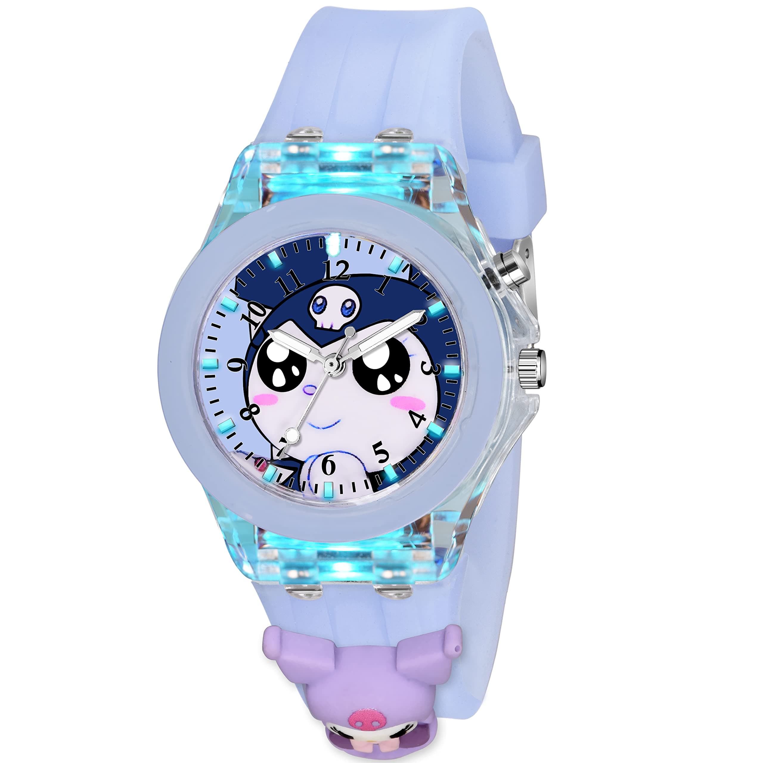 SWADESI STUFF Cute Cartoon Multi Color Lights Rubber Strap Analog Watch for Girls