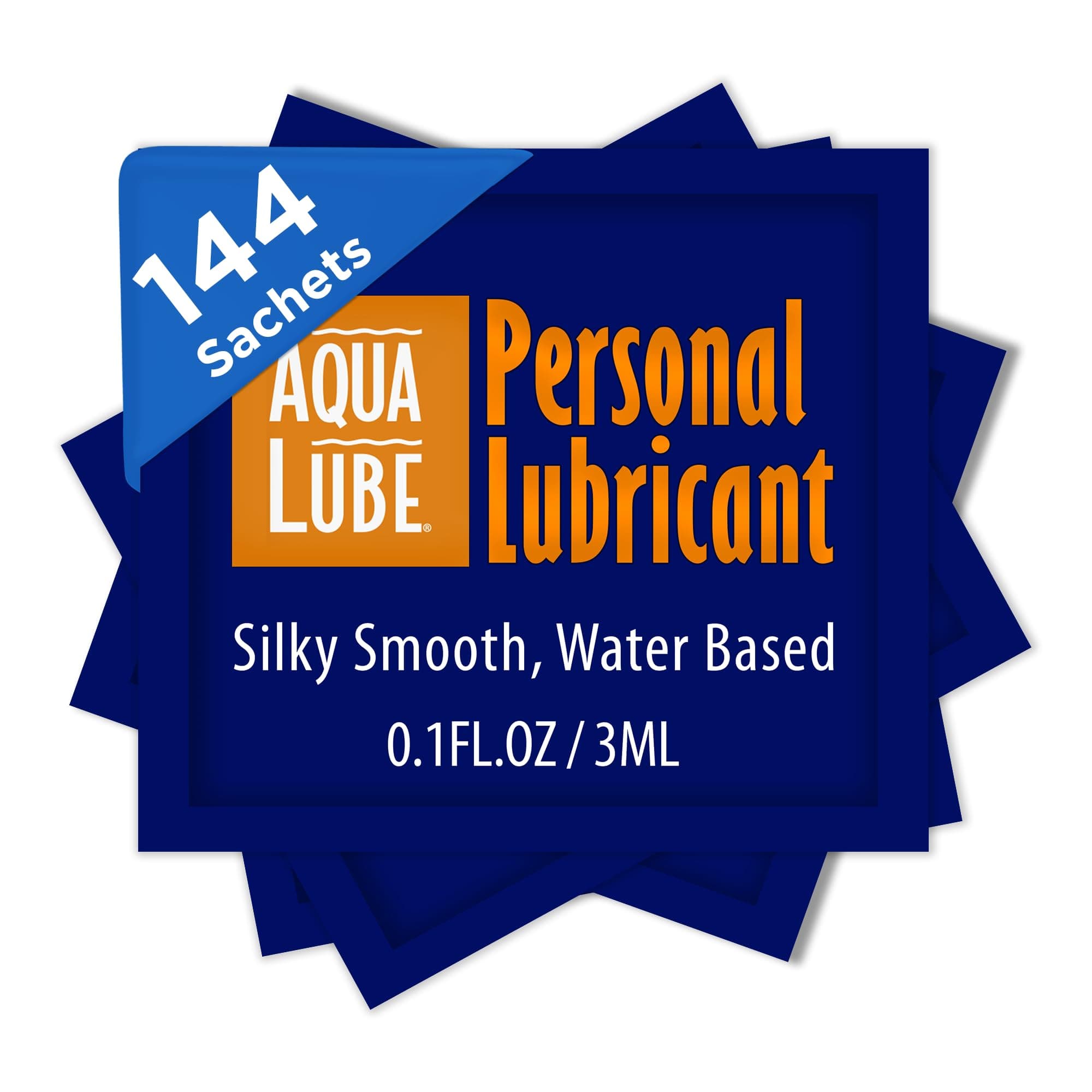 I Personal Water Based Lubricant I Silky & Smooth I for Men and Women I Bag of 144 Count I 0.1 Fl Oz / 3 ml Each