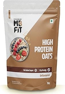 Fit High Protein Oats (Unflavoured, 1kg) | 23g Protein | Breakfast Cereals for Weight Management