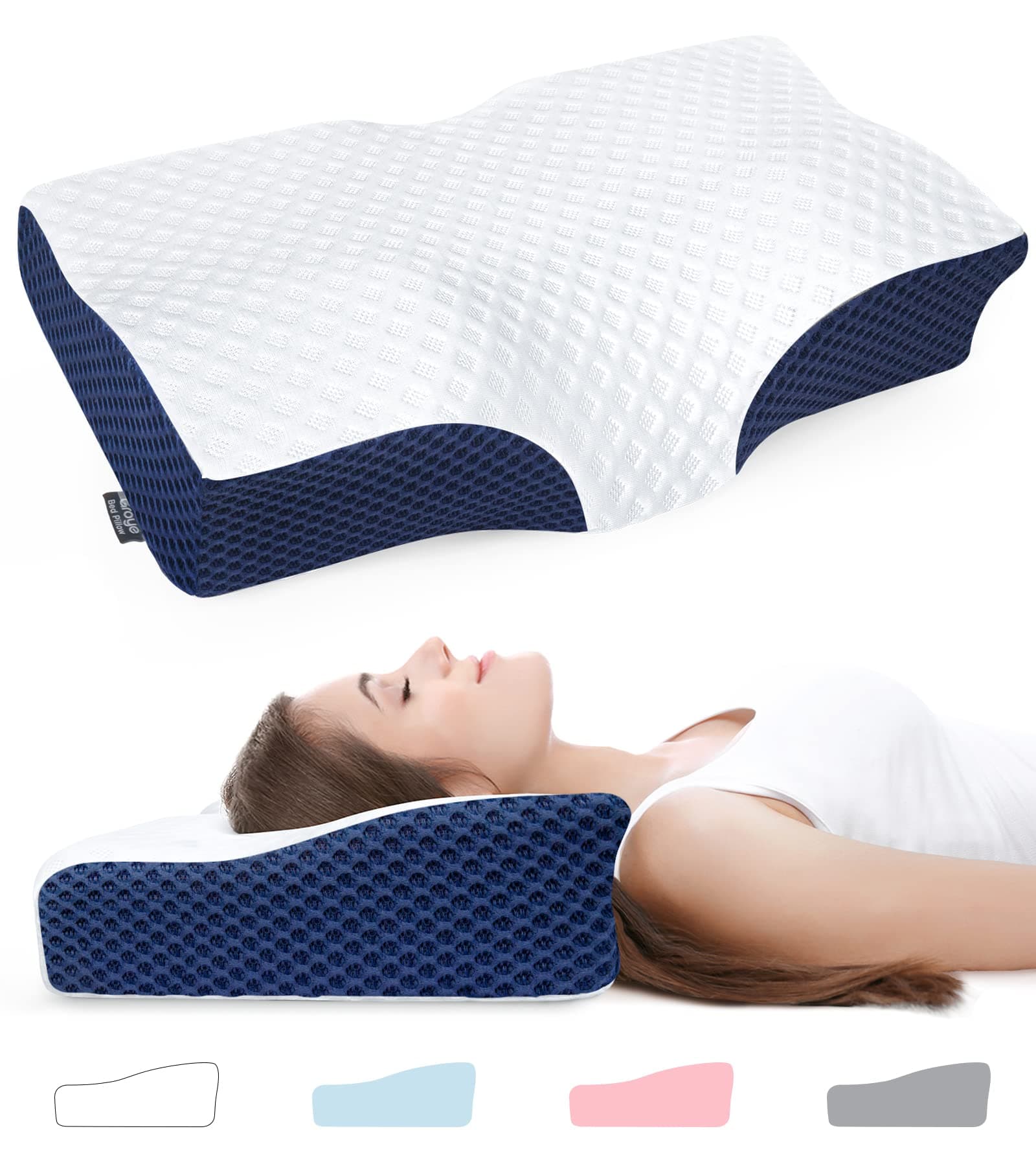 Adjustable Neck Pillows for Pain Relief Sleeping, Enhanced Ergonomic Contour Shoulder Support, Cooling Cervical Memory Foam Pillows, No Smell Orthopedic Bed Pillow for Side Back Stomach Sleeper