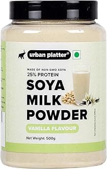 - Vanilla Soya Milk Powder, 500g (Soy-Based Dairy Alternative | 25% Protein | Plant-Based | Non GMO)