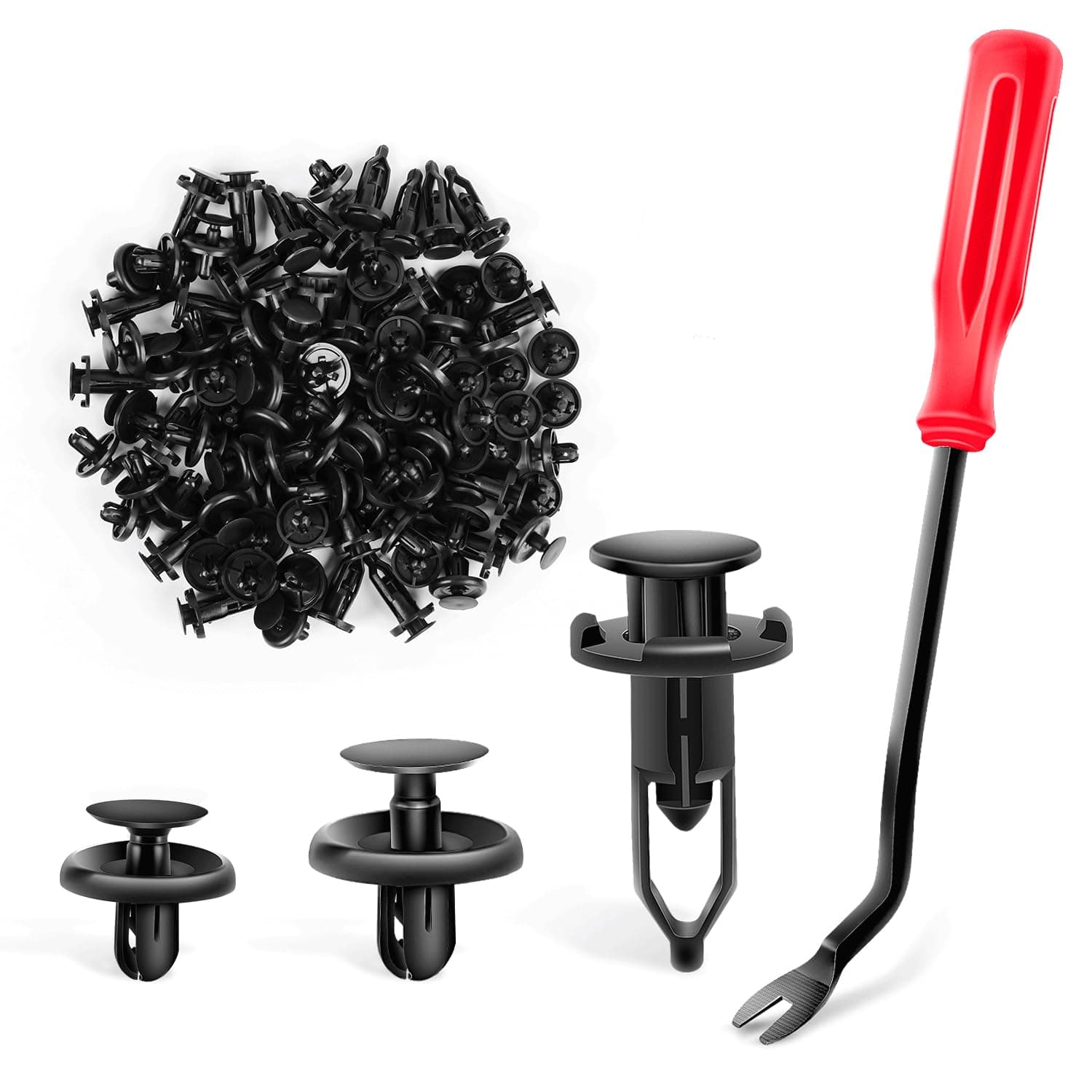 100PCS 6.5mm 7mm 9mm Compatible with Toyota Push Type Retainer 90467-10183,Engine Under Cover Push-Type Retainer for Lexus&Toyota Clips 90467-07201,for Toyota 52161-02020 Bonus Fastener Remover