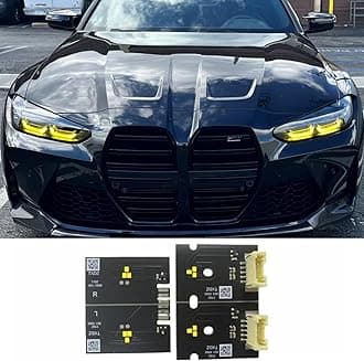 4pcs Angel Eye LED Boards Fit For 2021 2022 2023 BMW 4 Series G22 G26 G82 M4 G80 M3 Headlight Daytime Running Light, Golden Eye LED Headlight DRL Chips (Lemon Yellow, LED Headlight)