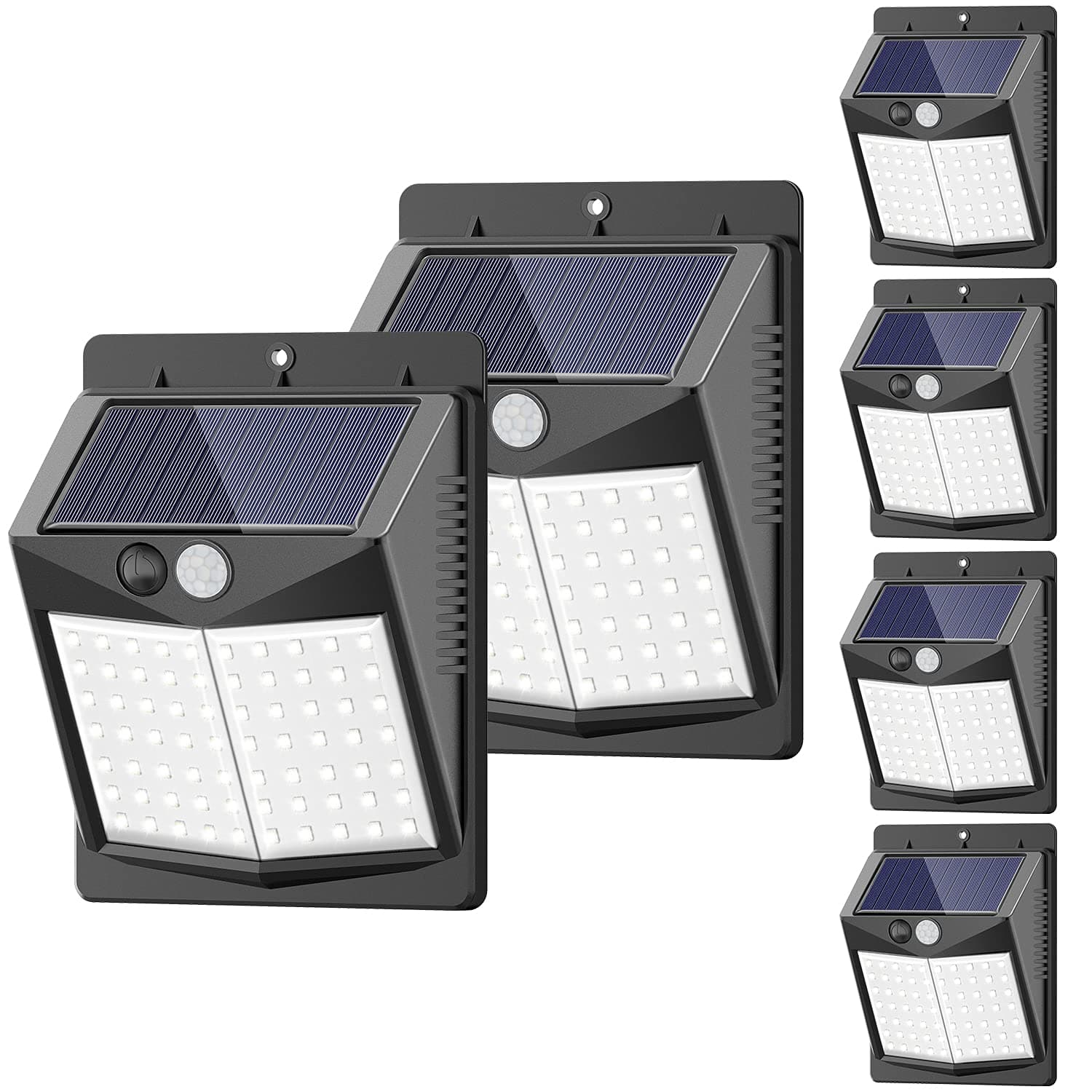 Solar Lights Outdoor [50 LED/3 Working Mode], SEZAC Solar Security Lights Solar Motion Sensor Lights Wireless IP 65 Waterproof Outdoor Lights for Garden Fence Patio Garage (6 Pack) [Energy Class A+++]