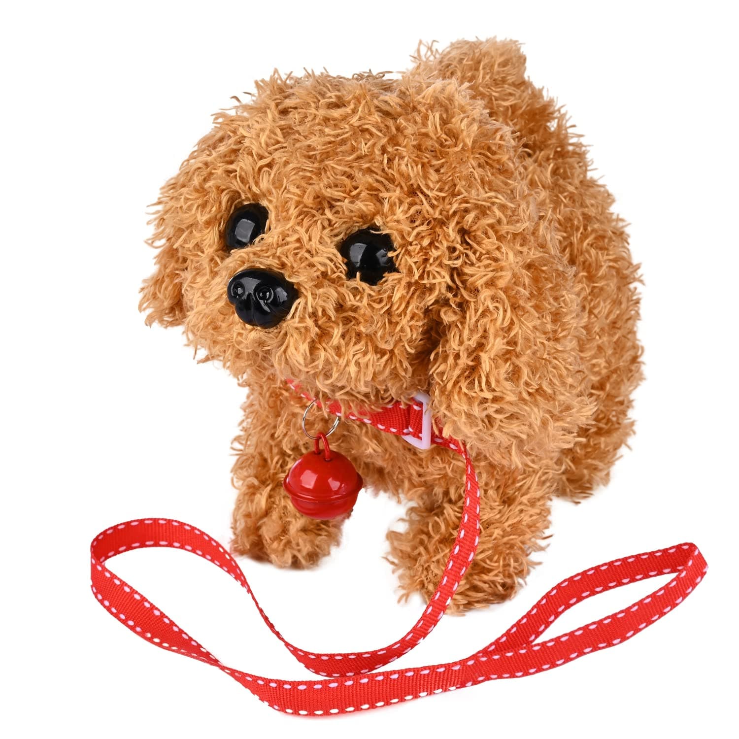 WorWoder Plush Golden Retriever Toy Puppy Electronic Interactive Pet Dog - Walking, Barking, Tail Wagging, Stretching Companion Animal for Kids (Teddy Dog)